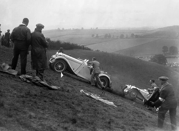 Singer and Riley Imp of B Bira competing in the MG Car Club Rushmere Hillclimb, Shropshire, 1935