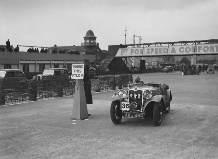 Framed Print : Singer sports competing in the JCC Rally, Brooklands, Surrey, 1939. Artist: Bill Brunell Framed Print : Singer sports competing in the JCC Rally, Brooklands, Surrey, 1939. Artist: Bill Brunell