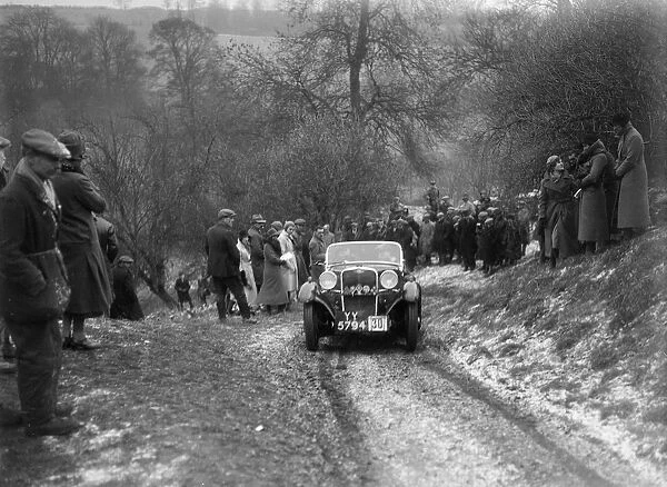 Singer of W Writer competing at the Sunbac Colmore Trial, Gloucestershire, 1933. Artist