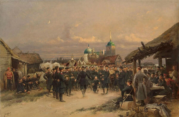 Singers of the Life-Guards 4th The Imperial Familys Rifle Battalion at Tsarskoye Selo, 1889. Artist: Detaille, Edouard (1848-1912)