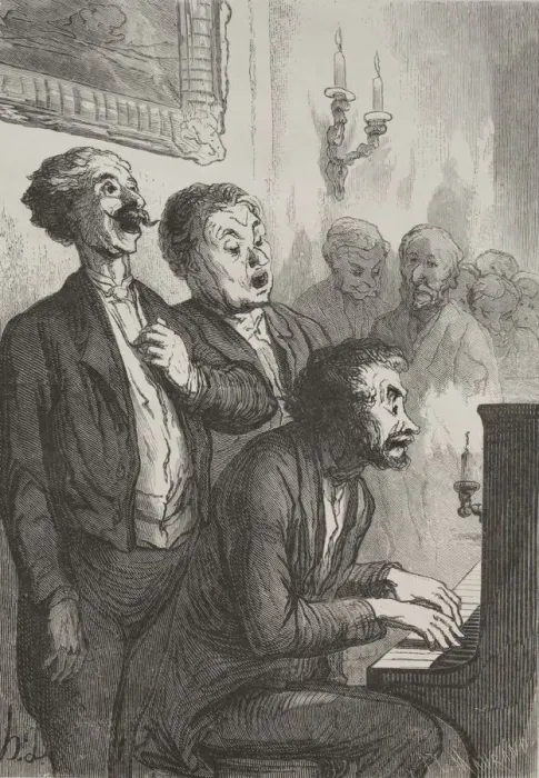 Framed Print : The Singers: The Singers in the Salon. Creator: Honore Daumier (French, 1808-1879) Framed Print : The Singers: The Singers in the Salon. Creator: Honore Daumier (French, 1808-1879)