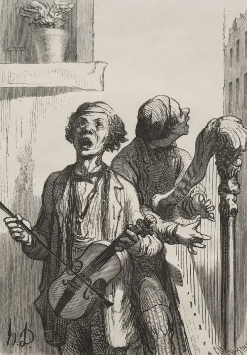 Framed Print : The Singers: Street Singers. Creator: Honore Daumier (French, 1808-1879) Framed Print : The Singers: Street Singers. Creator: Honore Daumier (French, 1808-1879)