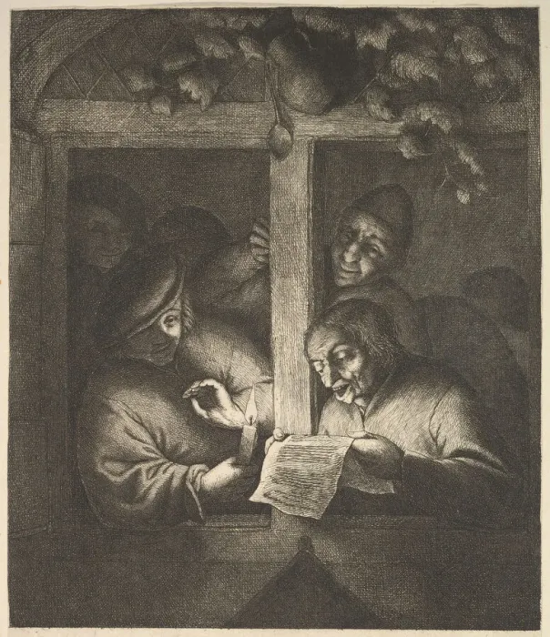 Framed Print : Singers at the Window, 1610-85. Creator: Adriaen van Ostade Framed Print : Singers at the Window, 1610-85. Creator: Adriaen van Ostade
