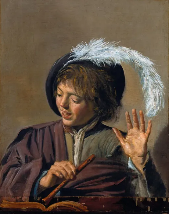 Framed Print : Singing Boy with Flute, c. 1623. Artist: Hals, Frans I (1581-1666) Framed Print : Singing Boy with Flute, c. 1623. Artist: Hals, Frans I (1581-1666)