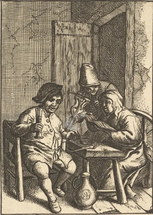 Framed Print : Singing Couple and Violin, 1610-85. Creator: Unknown Framed Print : Singing Couple and Violin, 1610-85. Creator: Unknown