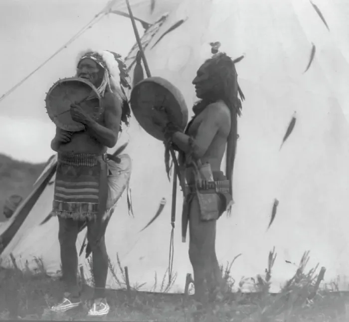 Framed Print : Singing deeds of valor, c1908. Creator: Edward Sheriff Curtis Framed Print : Singing deeds of valor, c1908. Creator: Edward Sheriff Curtis