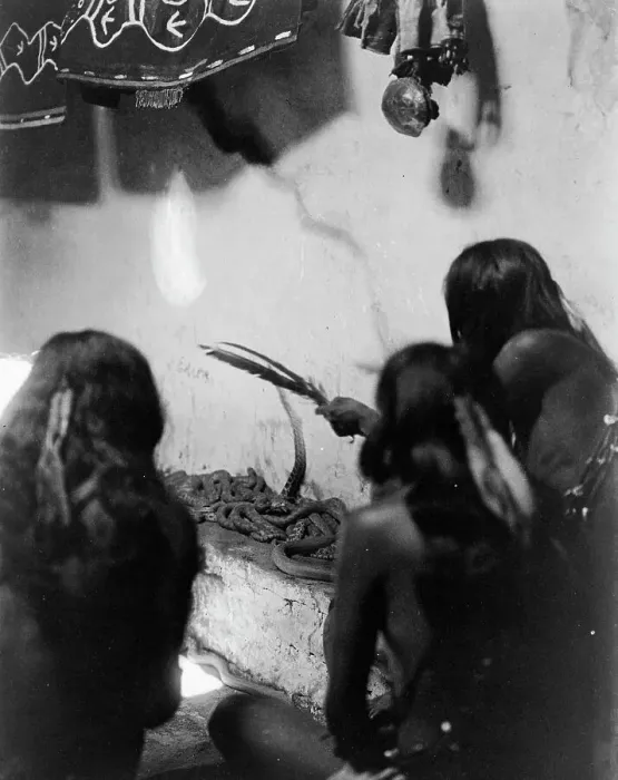 Framed Print : Singing to the snakes, Shipolovi, c1906. Creator: Edward Sheriff Curtis