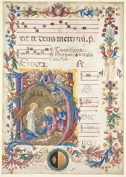 Single Leaf from an Antiphonary: Initial H[odie nobis] with The Nativity, 1471. Creator