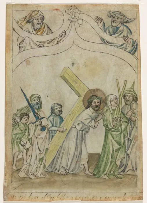 Framed Print : Single Leaf from a Biblia Pauperum : Christ Crowned with Thorns, c. 1410 Framed Print : Single Leaf from a Biblia Pauperum : Christ Crowned with Thorns, c. 1410