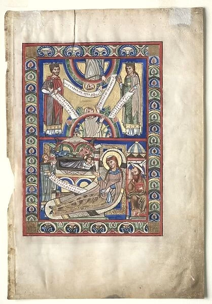 Single Leaf Excised from a Gospel Book: The Nativity (recto) and St. Matthew (verso), c