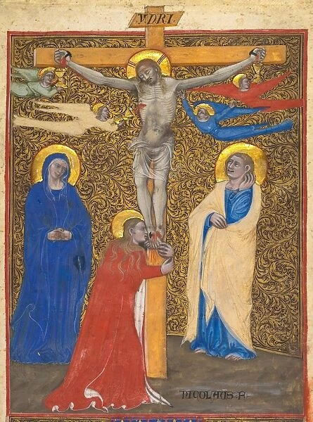 Single Leaf from a Missal: The Crucifixion, c. 1390. Creator: Nicolo da Bologna (Italian, c