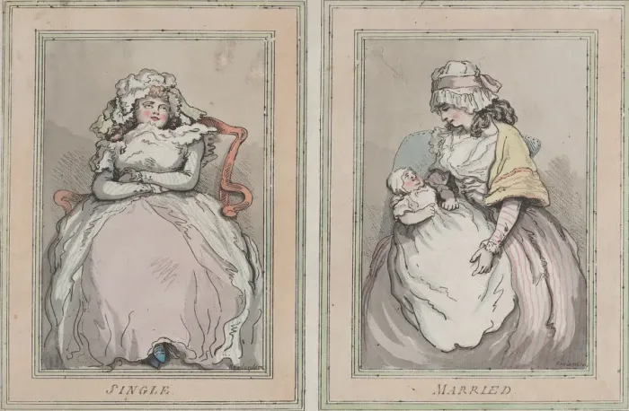 Framed Print : Single and Married, December 1, 1791. December 1, 1791. Creator: Thomas Rowlandson Framed Print : Single and Married, December 1, 1791. December 1, 1791. Creator: Thomas Rowlandson