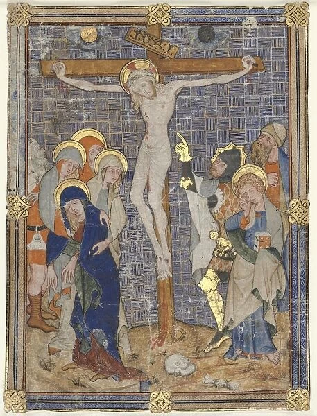 Single Miniature Excised from a Missal: The Crucifiction, c. 1385-1390. Creator: Unknown