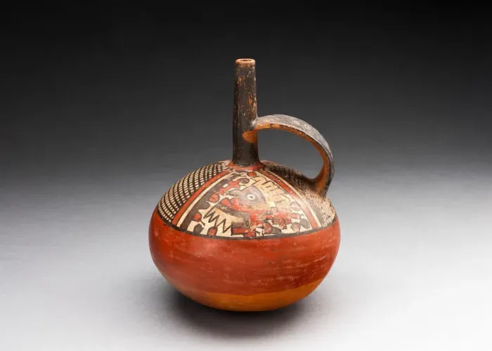 Framed Print : Single-Spout Vessel Depicting an Abstracted Figure and Net Pattern, 180 B. C. / A. D. 500 Framed Print : Single-Spout Vessel Depicting an Abstracted Figure and Net Pattern, 180 B. C. / A. D. 500
