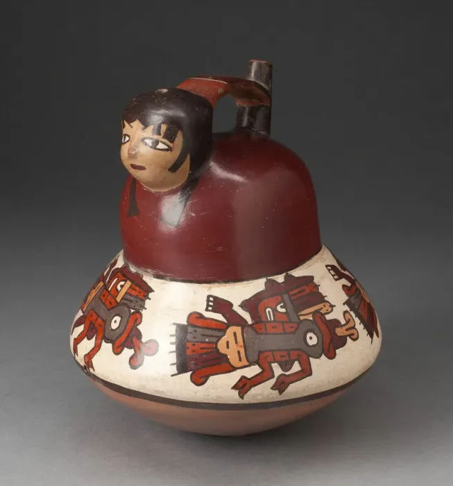 Framed Print : Single Spout Vessel in the Form of a Female with Abstract Insects in Lower Row, 180 B. C Framed Print : Single Spout Vessel in the Form of a Female with Abstract Insects in Lower Row, 180 B. C