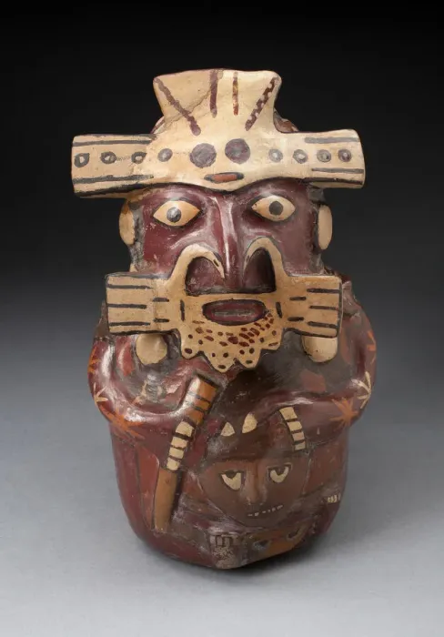 Framed Print : Single Spout Vessel in the Form of a Seated Figure Wearing Mask and Headdress... 180 B.C Framed Print : Single Spout Vessel in the Form of a Seated Figure Wearing Mask and Headdress... 180 B.C