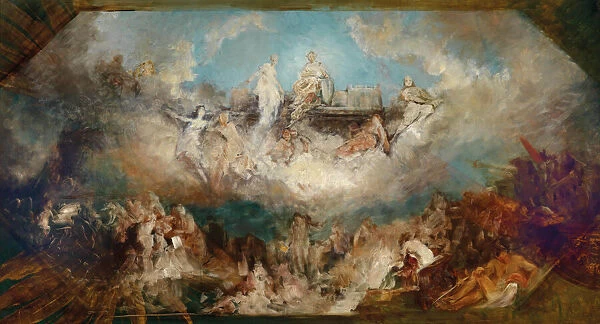 The sinking of the Nibelung treasure in the Rhine, ca. 1883