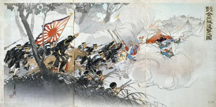 Framed Print : Sino-Japanese war, 19th Century. Japanese print. Private collection Framed Print : Sino-Japanese war, 19th Century. Japanese print. Private collection