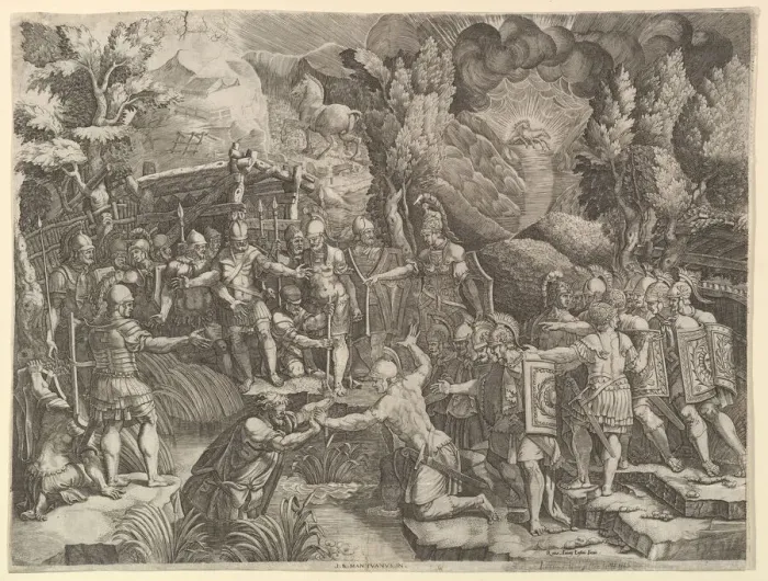 Framed Print : Sinon Deceiving the Trojans, mid-1540 s. Creator: Giorgio Ghisi Framed Print : Sinon Deceiving the Trojans, mid-1540 s. Creator: Giorgio Ghisi
