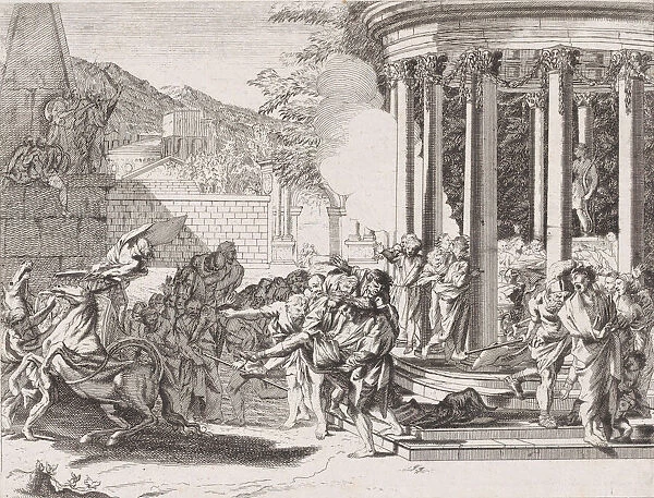 Sinorix being carried from the temple after being poisoned, 1650-1700