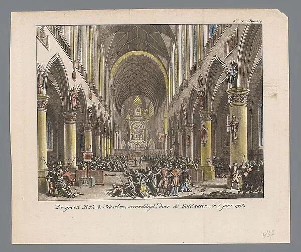 Sint-Bavo church stormed by Protestants in Haarlem, 1752. Creator: Anon