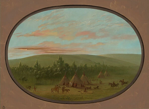 A Sioux Village, 1861  /  1869. Creator: George Catlin