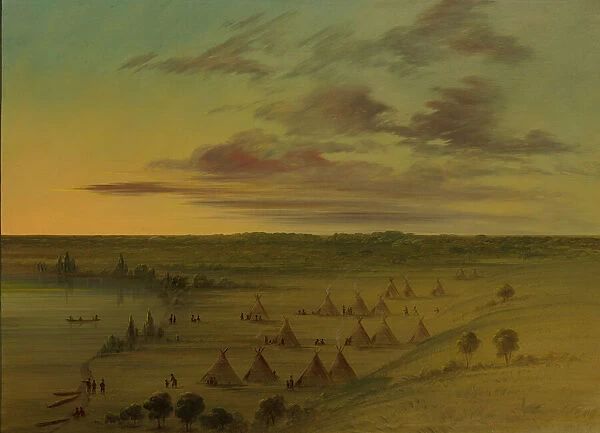 Sioux Village - Lac du Cygne, 1861  /  1869. Creator: George Catlin