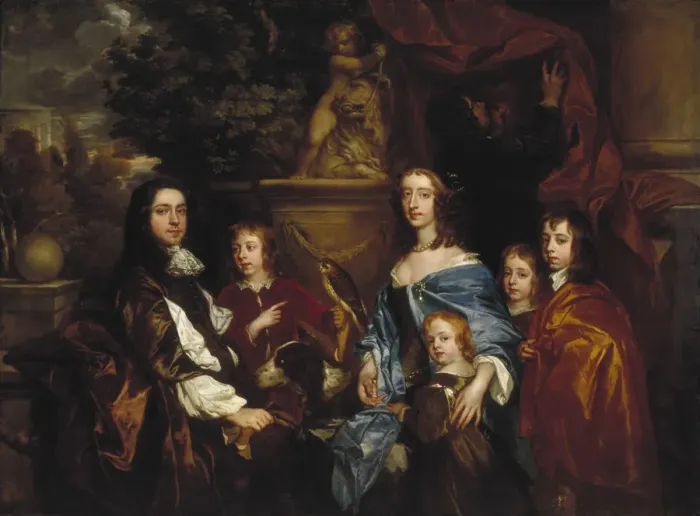 Framed Print : Sir Edward Hales and his family, 1656. Artist: Peter Lely Framed Print : Sir Edward Hales and his family, 1656. Artist: Peter Lely