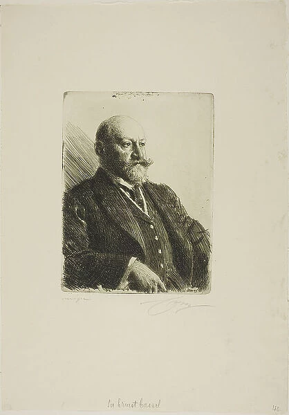 Sir Ernest Cassel, 1909. Creator: Anders Leonard Zorn