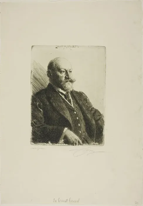 Framed Print : Sir Ernest Cassel, 1909. Creator: Anders Leonard Zorn Framed Print : Sir Ernest Cassel, 1909. Creator: Anders Leonard Zorn