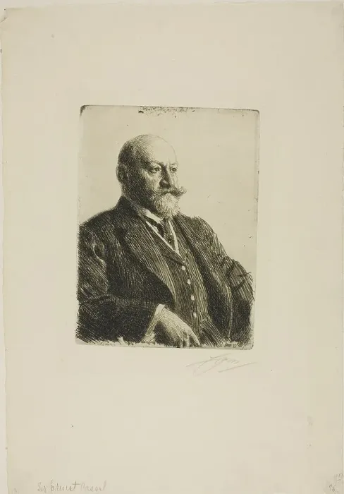 Framed Print : Sir Ernest Cassel, 1909. Creator: Anders Leonard Zorn Framed Print : Sir Ernest Cassel, 1909. Creator: Anders Leonard Zorn