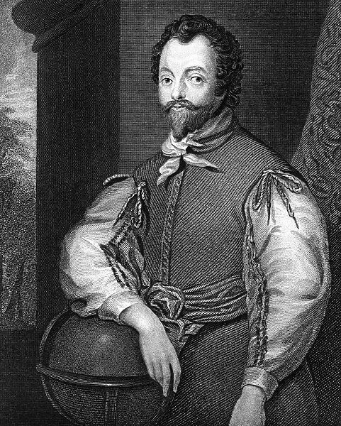 Sir Francis Drake, 16th century English navigator and privateer. Artist: J Cochran