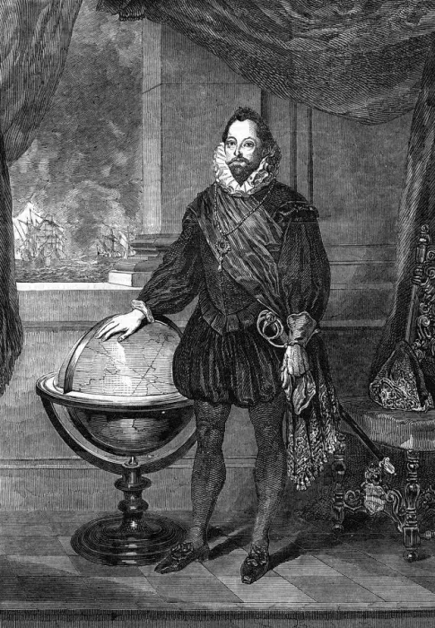 Framed Print : Sir Francis Drake, 16th-century navigator, sailor and pirate, (1851) Framed Print : Sir Francis Drake, 16th-century navigator, sailor and pirate, (1851)