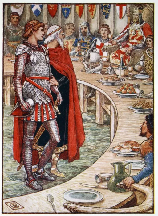 Framed Print : Sir Galahad is brought to the Court of King Arthur, 1911 Framed Print : Sir Galahad is brought to the Court of King Arthur, 1911