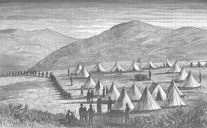 Framed Print : Sir Garnet Wolseleys Camp at Ulundi: Zulus Coming In To Give Up Their Arms, c1880 Framed Print : Sir Garnet Wolseleys Camp at Ulundi: Zulus Coming In To Give Up Their Arms, c1880