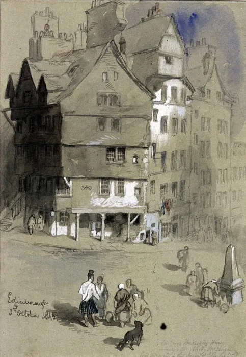 Framed Print : Sir George McKenzies house, Edinburgh, Scotland, 1845. Artist: Sir John Gilbert Framed Print : Sir George McKenzies house, Edinburgh, Scotland, 1845. Artist: Sir John Gilbert