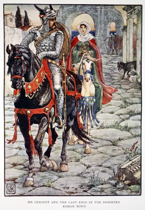 Framed Print : Sir Geraint and the Lady Enid in the Deserted Roman Town, 1911 Framed Print : Sir Geraint and the Lady Enid in the Deserted Roman Town, 1911