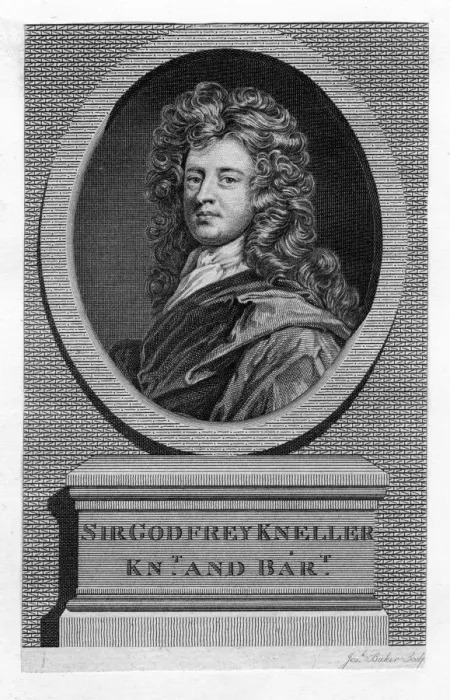 Framed Print : Sir Godfrey Kneller (1646-1723), portrait painter, 19th century Framed Print : Sir Godfrey Kneller (1646-1723), portrait painter, 19th century