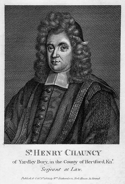Sir Henry Chauncy, English lawyer, educator and antiquarian, (1802)