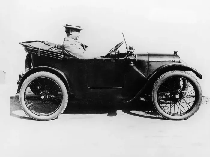 Framed Print : Sir Herbert Austin in an Austin Seven, 1922 Framed Print : Sir Herbert Austin in an Austin Seven, 1922