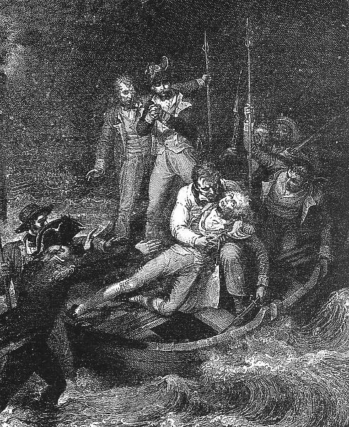 'Sir Horatio Nelson wounded at Santa Cruz, Teneriffe, July 24, 1797, after R. Westall, R.A. 1891. Creator: Richard Westall