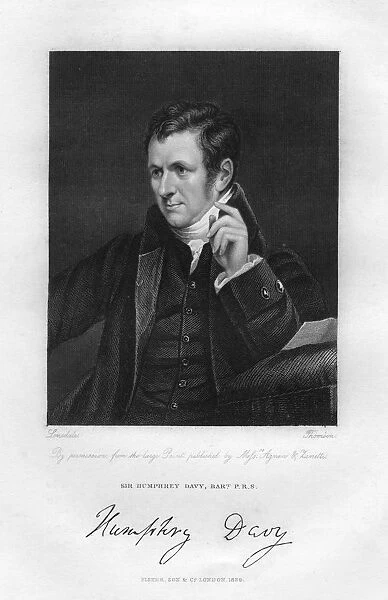 Sir Humphry Davy (1778-1829), English chemist and physicist, 19th century. Artist: Thompson