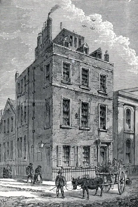 Framed Print : Sir Isaac Newtons house on the corner of Orange and St Martins Streets, London, c1880 Framed Print : Sir Isaac Newtons house on the corner of Orange and St Martins Streets, London, c1880