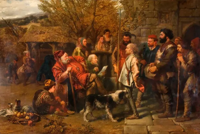 Framed Print : Sir John Falstaff Reviewing His Ragged Regiment, 1858. Creator: Sir John Gilbert Framed Print : Sir John Falstaff Reviewing His Ragged Regiment, 1858. Creator: Sir John Gilbert