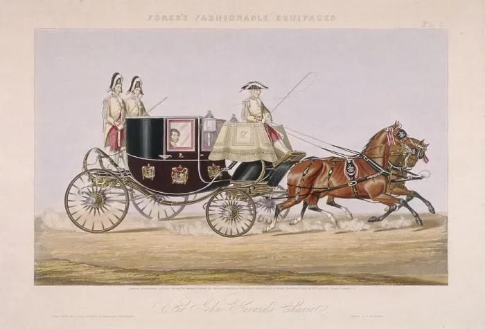 Framed Print : Sir John Gerards chariot, 1844 Framed Print : Sir John Gerards chariot, 1844