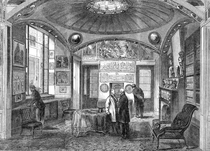 Framed Print : Sir John Soane's Museum in Lincoln's-Inn-Fields: the Breakfast-Room, 1864. Creator: Smyth Framed Print : Sir John Soane's Museum in Lincoln's-Inn-Fields: the Breakfast-Room, 1864. Creator: Smyth