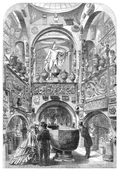 Framed Print : Sir John Soane's Museum in Lincoln's-Inn-Fields: the Sarcophagus-Room, 1864. Creator: Mason Jackson Framed Print : Sir John Soane's Museum in Lincoln's-Inn-Fields: the Sarcophagus-Room, 1864. Creator: Mason Jackson