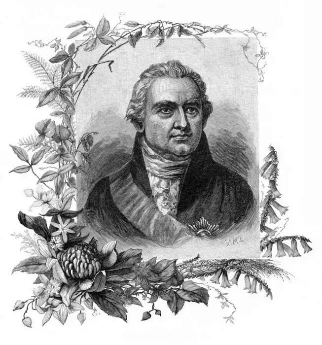 Framed Print : Sir Joseph Banks, English naturalist and botanist, (1886). Artist: W Macleod Framed Print : Sir Joseph Banks, English naturalist and botanist, (1886). Artist: W Macleod