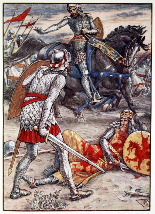 Framed Print : Sir Lancelot forbids Sir Bors to Slay the King, 1911 Framed Print : Sir Lancelot forbids Sir Bors to Slay the King, 1911