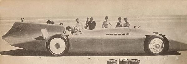 Sir Malcolm Campbell in his new Blue Bird at Dayton Beach, Florida, 1935, (1935)